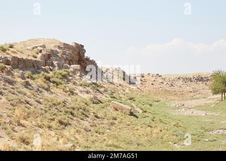 Der antike Zitadelle-Hügel von Harran im Südosten der Türkei Stockfoto