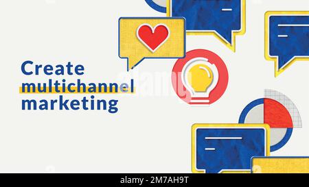 Vorlagen für Multi-Channel-Marketing für E-Commerce-Marken Stock Vektor