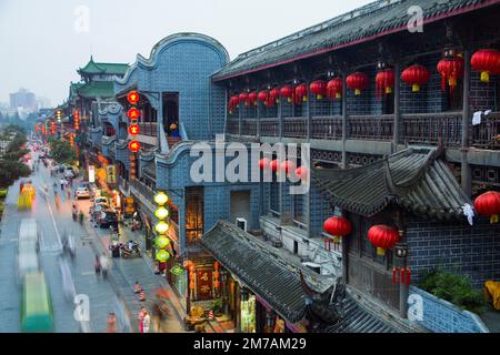 Qintai Chengdu Road Food Street Stockfoto