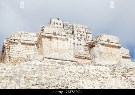 Edznas Gebäude der fünf Stockwerke, der einzigartigsten Maya-Pyramiden Stockfoto