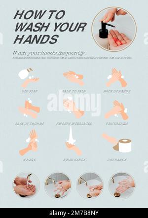 Wie Sie Ihre Hände waschen Coronavirus Infografik Vektor Stock Vektor