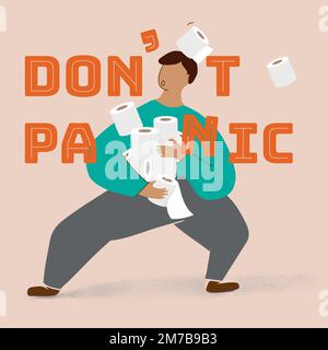Don't Panik covid-9 Awareness Vector Stock Vektor