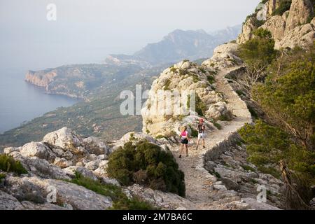 Carrera de Montaña. Cami de l'Arxiduc. Valldemosa. Sierra de Tramuntana. Mallorca Islas Baleares. España. Stockfoto