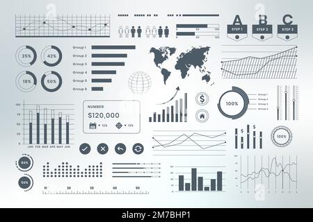 Vektor Business Daten Infografik Dashboard Vektor Stock Vektor