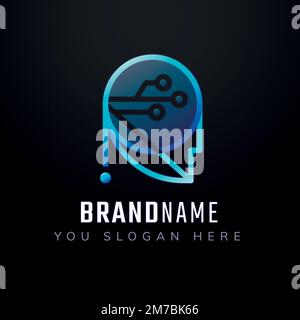 Gradient Roboter editierbare Slogan Vektor-Symbol-Design Stock Vektor