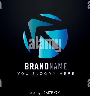 Gradientenpfeil editierbares Slogan Vektor-Logo-Design Stock Vektor