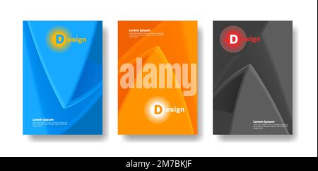 Vorlagenvektordesign für Broschüre, Jahresbericht, Magazin, Poster, Unternehmenspräsentation, Portfolio, Flyer, Layout mit Volumenabstraktion geometrisch Stock Vektor