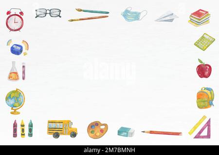 Bildung Frame Vektor in Aquarell zurück zur Schule Thema Stock Vektor