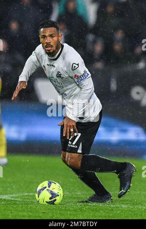 La Spezia, Italien. 08. Januar 2023. Alberto Picco Stadium, 08.01.23 Kelvin Amian (27 Spezia) während des Spiels der Serie A zwischen Spezia Calcio und US Lecce im Alberto Picco Stadium in La Spezia, Italia Soccer (Cristiano Mazzi/SPP) Kredit: SPP Sport Press Photo. Alamy Live News Stockfoto