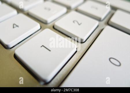 Weiße Tastatur, Sektion Stockfoto