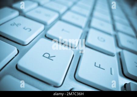 Weiße Tastatur, Sektion Stockfoto