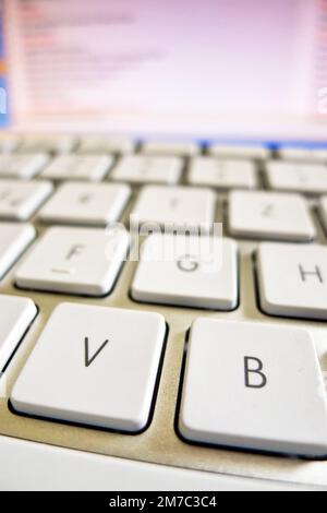 Weiße Tastatur, Sektion Stockfoto