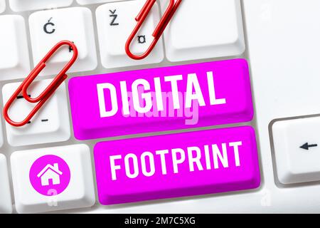 Text, der Inspiration Digital Footprint zeigt. Konzept bedeutet, dass digitale Technologie zur Steuerung des Fertigungsprozesses verwendet wird Stockfoto