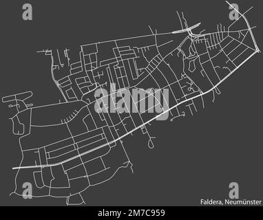 Straßenkarte des VIERTELS FALDERA, NEUMÜNSTER Stock Vektor