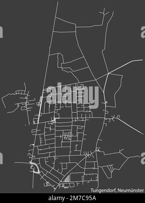 Straßenkarte des VIERTELS TUNGENDORF, NEUMÜNSTER Stock Vektor
