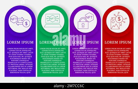NFT-Vektor-Symbolkarte. Nicht-fungible Token. vector eps 10 Stock Vektor