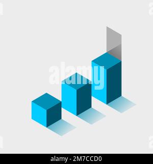 Blaue Treppe mit offener Tür. Chancen- und Opportunitätskonzept. Schritte in Richtung Erfolg. Treppe zur persönlichen Entwicklung. Infografik-Designelement Stock Vektor