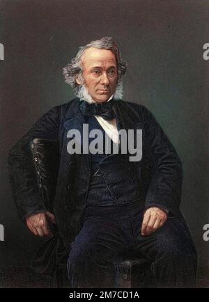 Portrait de Richard Cobden (1804-1865), economiste et homme politique anglais, dit l'apotre du libre echange. Gravure d'apres une Photographie Stockfoto