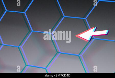 Verschiedene Formen von 3D-Rendering-Designs, die für Posterhintergründe oder andere Zwecke verwendet werden können Stockfoto