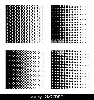 Vier nahtlose geometrische Halbtöne Stock Vektor