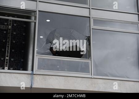 Brasilia, Brasilien. 09. Januar 2023. Diesen Montag (9) kann man das Ausmaß der Verwüstung im Planalto-Palast nach den Terroranschlägen sehen, die Bolsonaristas letzten Sonntag ausgelöst hat. (Foto: Ton Molina/Fotoarena) Kredit: Foto Arena LTDA/Alamy Live News Stockfoto