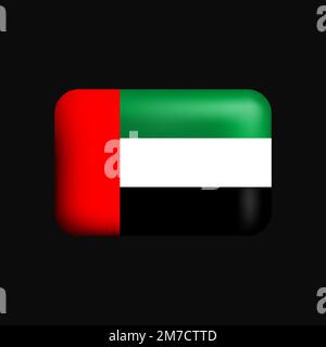 Symbol Flagge 3D der Vereinigten Arabischen Emirate. Nationale Flagge der VAE. Vektordarstellung Stock Vektor