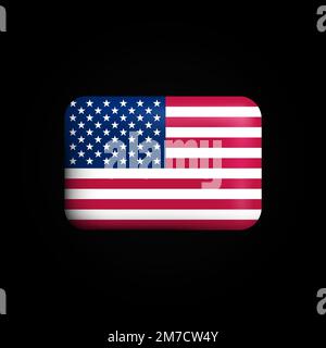 Symbol für US-Flagge 3D. Nationale Flagge der USA. Vektordarstellung Stock Vektor