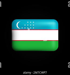 Symbol Usbekistan-Flagge 3D. Nationale Flagge Usbekistans. Vektordarstellung Stock Vektor