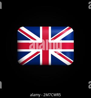 Symbol für Flagge 3D für Großbritannien. Nationale Flagge des Vereinigten Königreichs. Vektordarstellung Stock Vektor