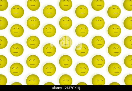 Eine Reihe von Emoji-Emoticons mit entmutigter Stimmung, Bewertung des Kundenservice, Zufriedenheitsumfrage, Kundenerfahrung, Bewertungskonzept für ausgezeichneten Service. 3 Stockfoto