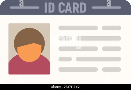 Flacher Vektor für Personen-id-Kartensymbol. Zugang zu Ausweisen. Pass-Tag isoliert Stock Vektor