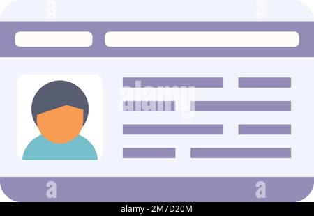 Flachvektor des ID-Kartensymbols für Trageschlaufe. Zugangskarte. Fotovorlage isoliert Stock Vektor