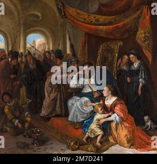 Moses und Pharao's Crown, gemalt in Öl auf Leinwand von Jan Steen, ca. 1670 Stockfoto