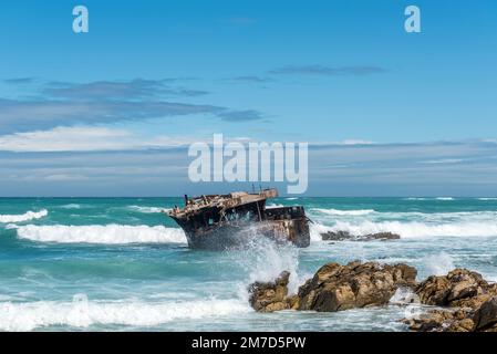 Das Wrack der Meisho Maru in der Nähe des südlichsten Punktes Afrikas, Cape L'Agulhas Stockfoto