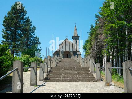 Sanctuary Madonna della Guardia, Passo della CISA (CISA Pass), Via Francigena, Emilia Romagna, Italien Stockfoto