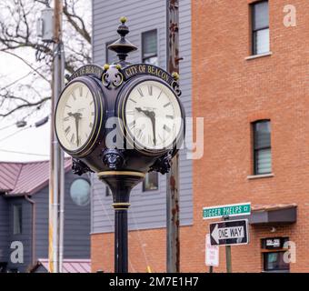 Vierseitige Uhr in Beacon, New York Stockfoto