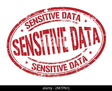 Gummistempel für sensible Daten auf weißem Hintergrund, Vektordarstellung Stock Vektor