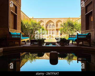 Kashan, Iran - 2019. Mai: Tabatabaei Natanzi Khaneh Historisches Haus in Kashan, Iran Stockfoto