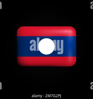 Symbol für LaosFlag 3D. Nationalflagge von Laos. Vektordarstellung Stock Vektor