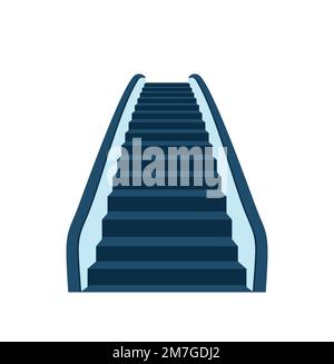 Vector Modern Escalator mit Place for Advertising, Seitenansicht isoliert auf weißem Hintergrund, 10 Stock Vektor