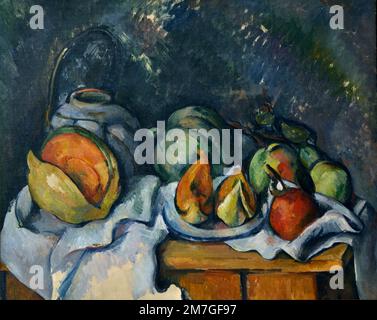 Nature mort aux Fruits et Pot de gingembre - Still Life with Fruit and Ginger Jar 1895 y Paul Cézanne 1839–1906 Frankreich Französisch Stockfoto