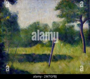 Landschaft mit einem Pfahl 1882 Georges Seurat 1859 -1891 Frankreich Frankreich, Stockfoto