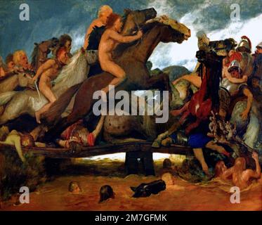 Der Kampf auf der Brücke 1889 Arnold Bocklin 1827-1901 Swiss Switzerland war ein Schweizer Symbolmaler. Stockfoto