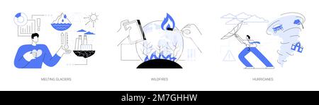 Natürliche Katastrophe abstraktes Konzept Vektor Illustrationen. Stock Vektor