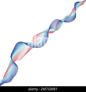 Geschwungenes, glattes Band. Farbige Wellenlinien. Abstrakte wellenförmige Streifen auf einem isolierten weißen Hintergrund. Mit dem Übergang erzeugt. vektordarstellung Stock Vektor