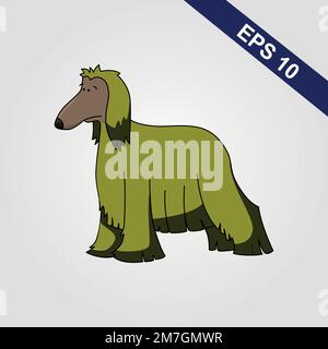 Afghanischer Hund blasse Cartoon-Vektordarstellung Stock Vektor