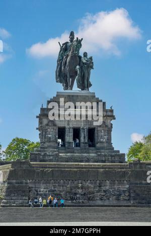 Reiterstandbild von Kaiser Wilhelm, Deutsches Eck, Koblenz, Rheinland-Pfalz, Deutschland Stockfoto