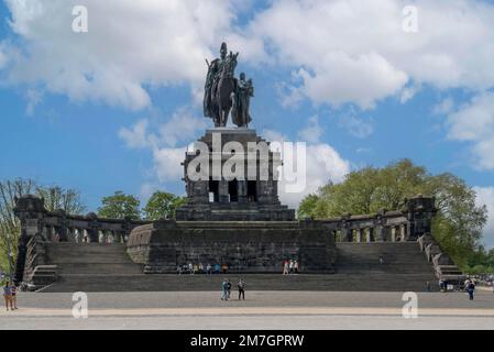 Reiterstandbild von Kaiser Wilhelm, Deutsches Eck, Koblenz, Rheinland-Pfalz, Deutschland Stockfoto