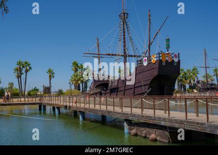 Palos de la Frontera, Spanien, august 28 2019. Werft der Carabelas Stockfoto