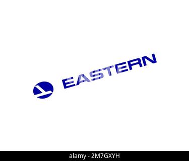 Eastern Air Lines 2015, gedrehtes Logo, weißer Hintergrund Stockfoto